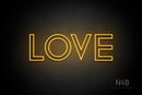"LOVE" (Balloon font) - LED neon sign