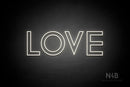 "LOVE" (Balloon font) - LED neon sign