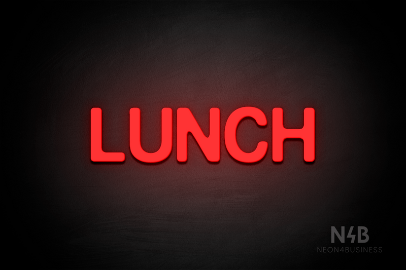 "LUNCH" (Adventure font) - LED neon sign