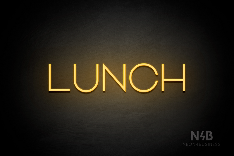 "LUNCH" (Reason font) - LED neon sign