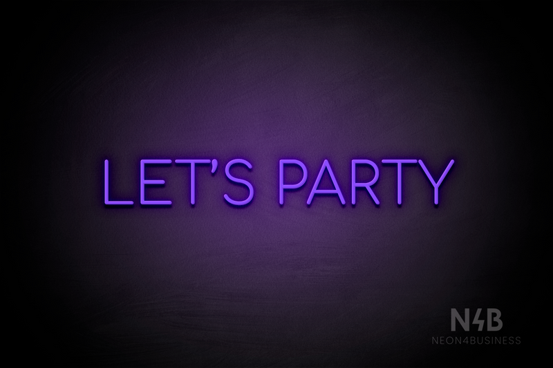 "LET'S PARTY" (Cooper font) - LED neon sign
