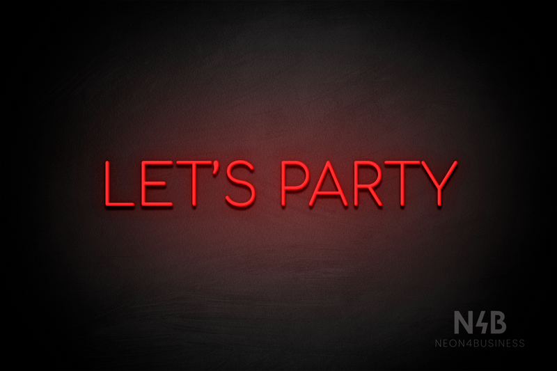 "LET'S PARTY" (Cooper font) - LED neon sign