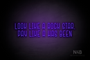 "LOOK LIKE A ROCK STAR, PAY LIKE A HAS BEEN" rounded border (Honey font) - LED neon sign