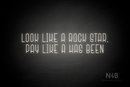 "LOOK LIKE A ROCK STAR, PAY LIKE A HAS BEEN" rounded border (Honey font) - LED neon sign