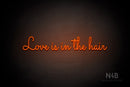 "Love Is In The Hair" (Monty font) - LED neon sign
