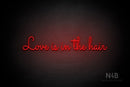 "Love Is In The Hair" (Monty font) - LED neon sign