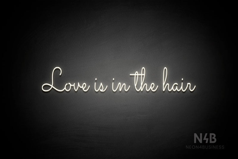 "Love Is In The Hair" (Monty font) - LED neon sign