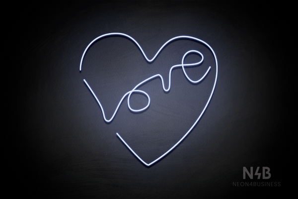 "Love" Inside a Heart - LED neon sign