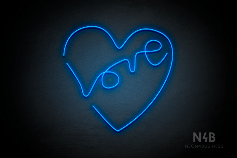 "Love" Inside a Heart - LED neon sign