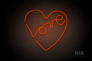 "Love" Inside a Heart - LED neon sign