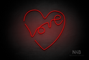 "Love" Inside a Heart - LED neon sign