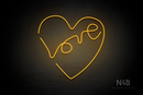 "Love" Inside a Heart - LED neon sign
