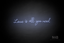 "Love is all you need" (Custom font) - LED neon sign