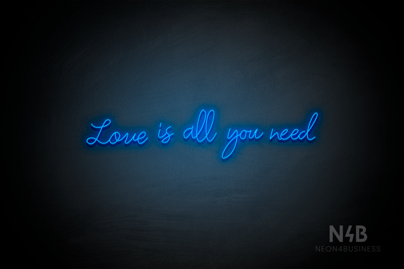 "Love is all you need" (Custom font) - LED neon sign