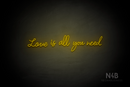 "Love is all you need" (Custom font) - LED neon sign