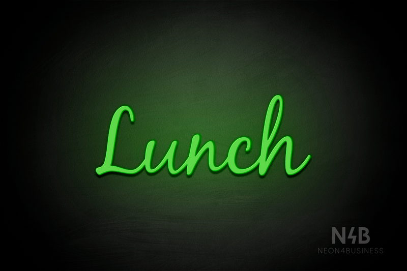 "Lunch" (Notes font) - LED neon sign