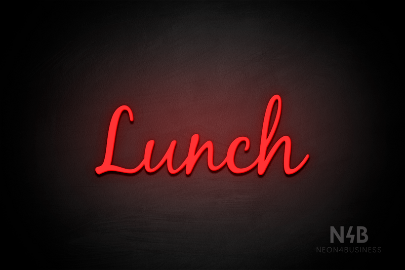 "Lunch" (Notes font) - LED neon sign