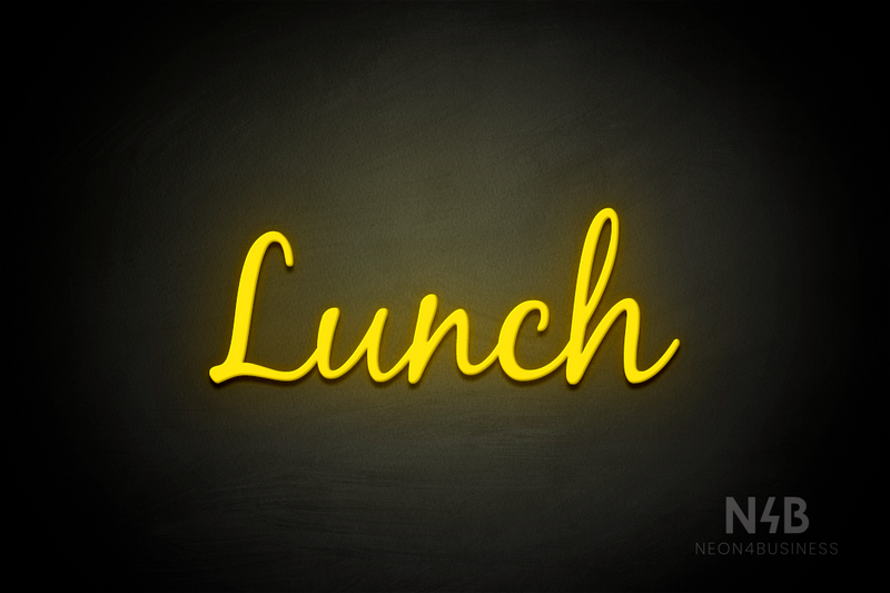 "Lunch" (Notes font) - LED neon sign