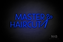 "MASTER HAIRCUT" side scissors (Paradise font) - LED neon sign