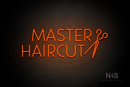 "MASTER HAIRCUT" side scissors (Paradise font) - LED neon sign