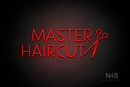 "MASTER HAIRCUT" side scissors (Paradise font) - LED neon sign