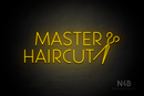 "MASTER HAIRCUT" side scissors (Paradise font) - LED neon sign