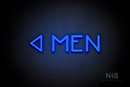 "MEN" (left arrow, Mountain font) - LED neon sign