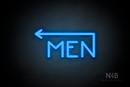 "MEN" (left arrow coming from the "N", Mountain font) - LED neon sign