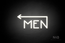 "MEN" (left arrow coming from the "N", Mountain font) - LED neon sign