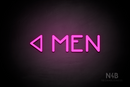 "MEN" (left arrow, Mountain font) - LED neon sign