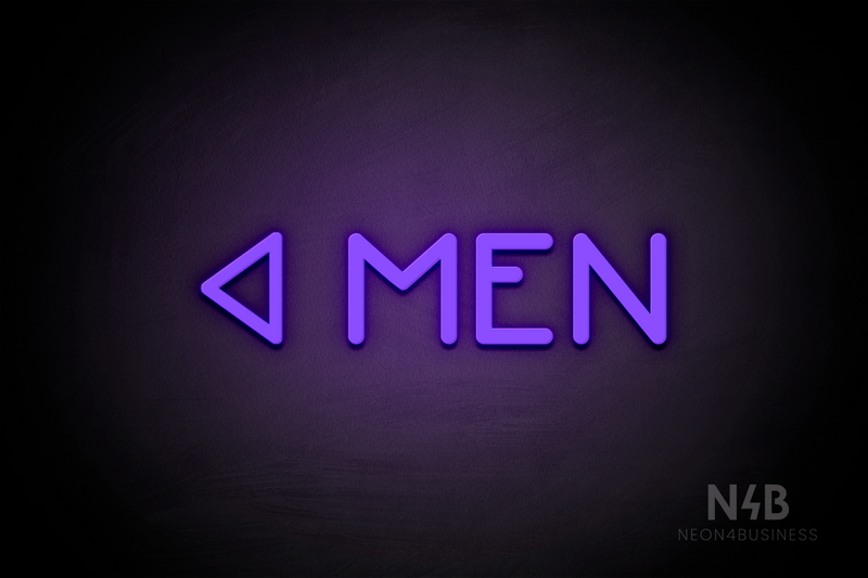 "MEN" (left arrow, Mountain font) - LED neon sign
