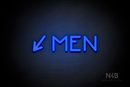 "MEN" (left arrow tilted downwards, Mountain font) - LED neon sign