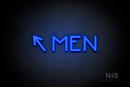 "MEN" (left arrow tilted upwards, Mountain font) - LED neon sign