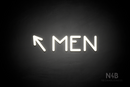 "MEN" (left arrow tilted upwards, Mountain font) - LED neon sign