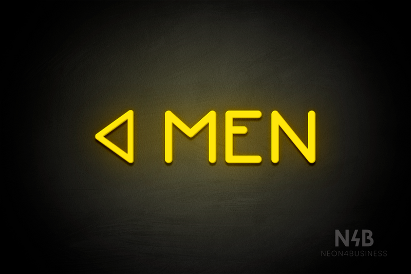 "MEN" (left arrow, Mountain font) - LED neon sign