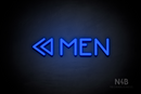 "MEN" (left double arrow, Mountain font) - LED neon sign