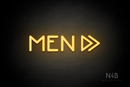 "MEN" (right double arrow, Mountain font) - LED neon sign