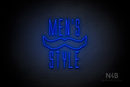 "MEN'S STYLES" Moustache (Naturally Expanded font) - LED neon sign