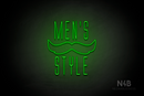 "MEN'S STYLES" Moustache (Naturally Expanded font) - LED neon sign