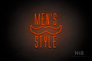 "MEN'S STYLES" Moustache (Naturally Expanded font) - LED neon sign