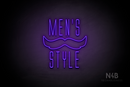 "MEN'S STYLES" Moustache (Naturally Expanded font) - LED neon sign