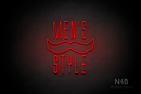 "MEN'S STYLES" Moustache (Naturally Expanded font) - LED neon sign