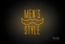 "MEN'S STYLES" Moustache (Naturally Expanded font) - LED neon sign