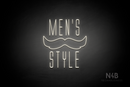 "MEN'S STYLES" Moustache (Naturally Expanded font) - LED neon sign