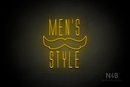 "MEN'S STYLES" Moustache (Naturally Expanded font) - LED neon sign