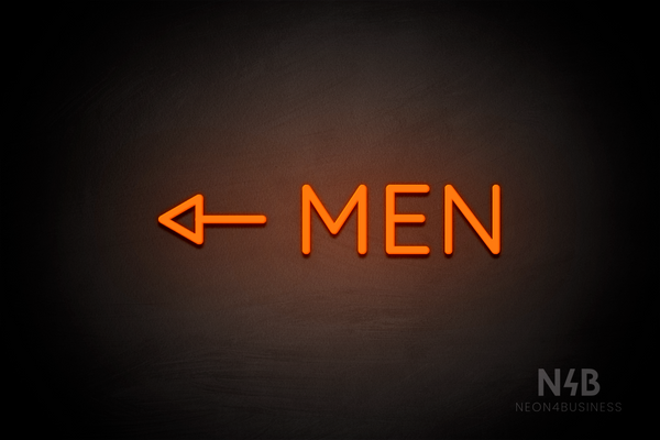 "MEN" (left side arrow, Castle font) - LED neon sign