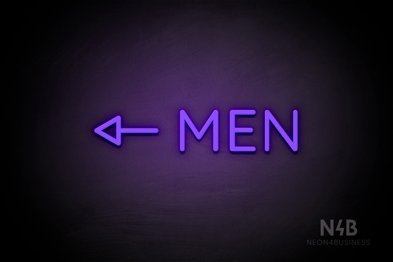 "MEN" (left side arrow, Castle font) - LED neon sign