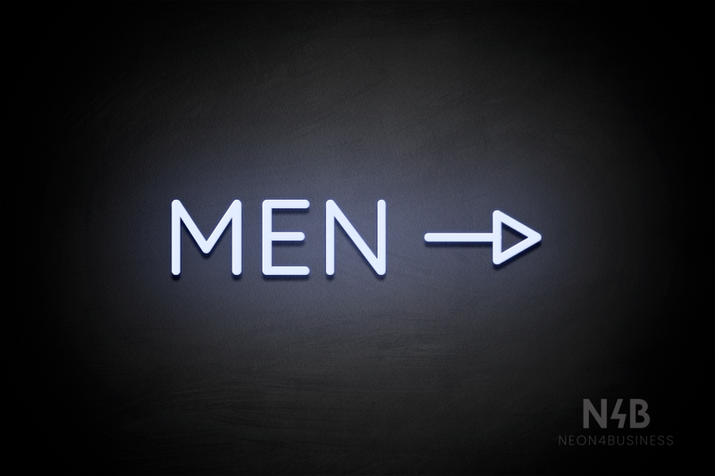 "MEN" (right side arrow, Castle font) - LED neon sign