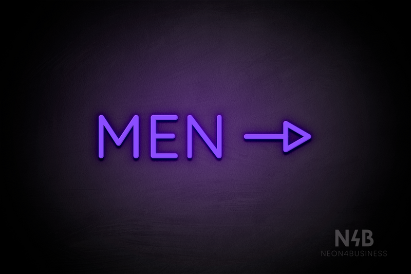 "MEN" (right side arrow, Castle font) - LED neon sign