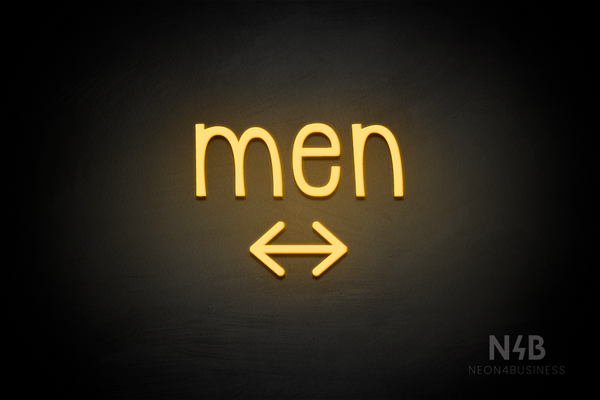 "Men" (double sided bottom, Monoline font) - LED neon sign